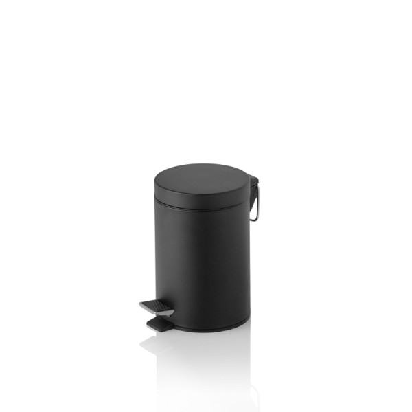 WAS Tretabfalleimer, 3 L, mit Kunststoffeinsatz, schwarz pulverbeschichtet, Metall, 1128003