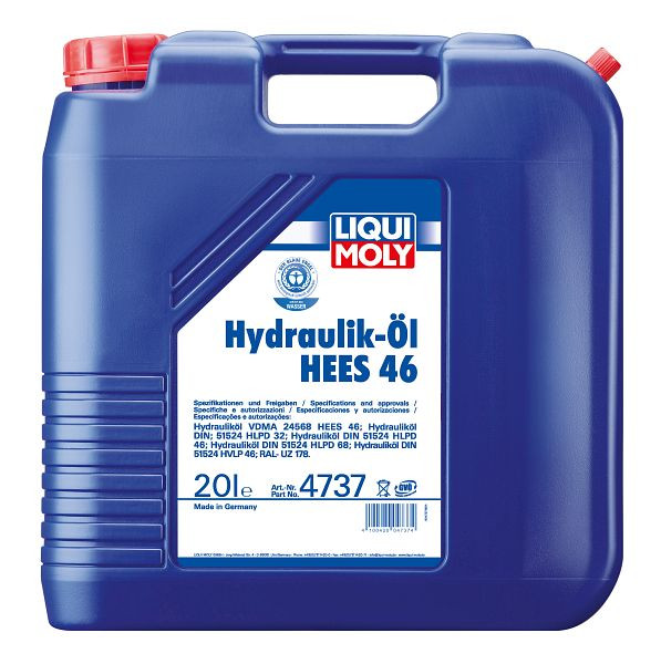 LIQUI MOLY Hydrauliköl HEES 46, Kanister Kunststoff, VE: 20 Liter, 4737