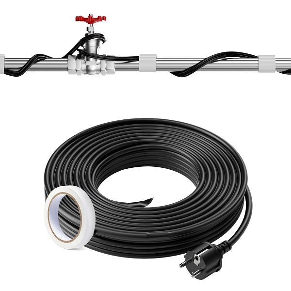 VEVOR Selbstregulierendes Rohrheizkabel, 24,4m 16,4W/m Frostschutz mit Thermostat, ZDWGDJRDLDGWQB0OLV2