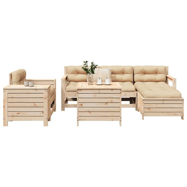 vidaXL 7-teilig Garten-Sofagarnitur Massivholz Kiefer, 3250548