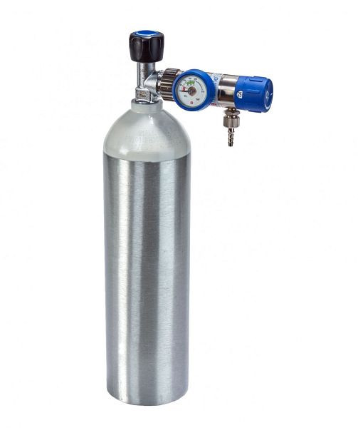 MBS Medizintechnik Sauerstoff-Komplett-Set - Druckminderer und Flasche 2 Liter - Aluflasche, O2-option20alu