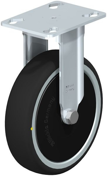 Blickle BKPA-PATH 126K-ELS-FK Apparate-Bockrolle mit Anschraubplatte, Thermoplastisches Polyurethan, Grau, 848937