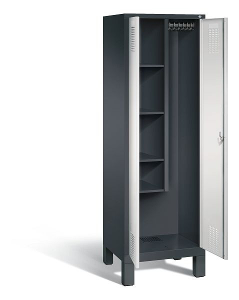 C+P Putzmittel-Spind Evolo, H1850xB610xT500mm, Farbe: Schwarzgrau / Lichtgrau, 48110-00 S10076