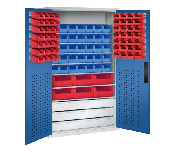 C+P Magazinschrank Serie 13, H1950xB1100xT535mm, 7035/5010, 130276-68 S10109