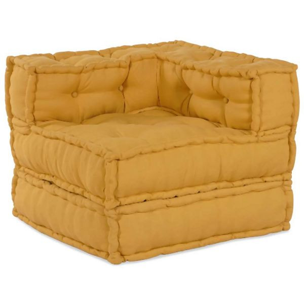 vidaXL Pouf Modular Gelb 70x70x54 cm Abmessung Stoff, 4019037