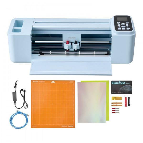 VEVOR 30 cm Vinylschneidemaschine, Schneideplotter mit Tasten & Touchscreen, kompatibel mit Mac/Win/Android/iOS, für Basteln, TSSDKZJ2PDP10Y76Z001V2