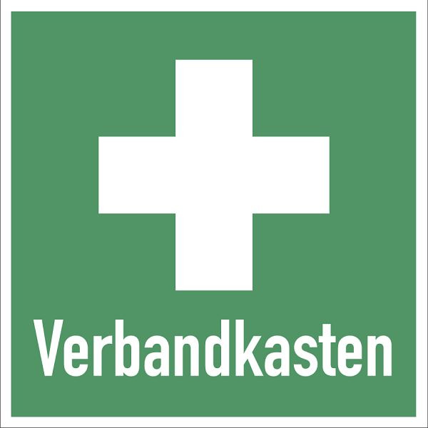 Moedel Hinweis auf Erste Hilfe Verbandkasten quadratisch, Aluminium, 250x250 mm, 61448