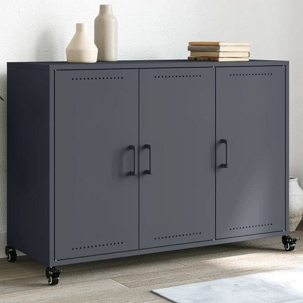 vidaXL Sideboard Anthrazit 100,5x39x72 cm Kaltgewalzter Stahl, 846682