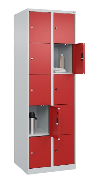 C+P Schließfachschrank Evolo PLUS, 10 Fächer, 1850x600x500mm, 7035/3000, 049000-205 S10003