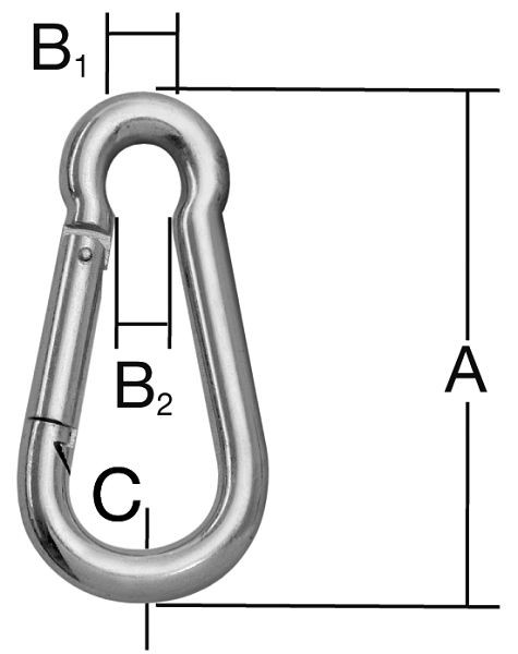 Vormann Feuerwehrkarabiner 80 x 8 bis 9mm, VE: 5 Stück, 007900797AV