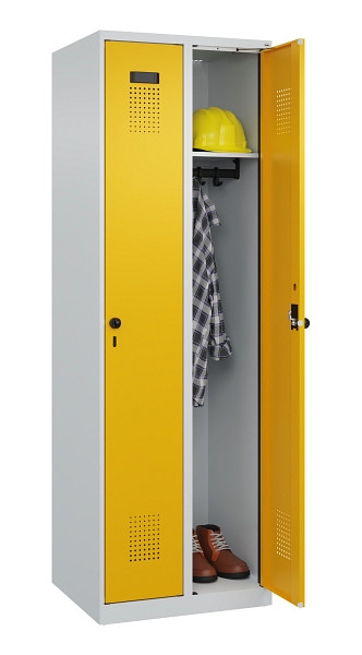 C+P Spind Evolo PLUS, 2 Abteile, 1850x600x500mm, 7035/1004, Verschluss Drehriegel, Ablageböden 2, 049000-20 S10000