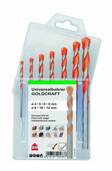 KEIL Schlagbohrer Sortiment Universalbohrer GOLDCRAFT MultiPack 7-teilig, A1.119.370.412