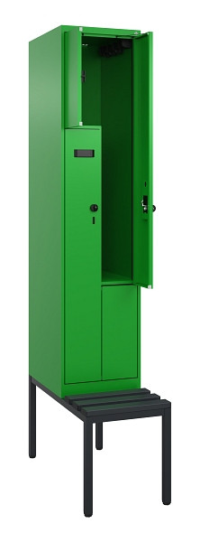 C+P Z-Spind Evolo PLUS, Bank, 2 Fächer, 2120x400x815mm, 6037/6037, Drehriegel, Sitzfläche Kunststoff, Sitzbank, 0490537-122 S10087