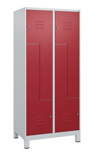 C+P Z-Spind Classic PLUS, Füße, 4 Abteile, 1800x800x500mm, 7035/3003, Zylinderschlösser, 0800137-224 S10016