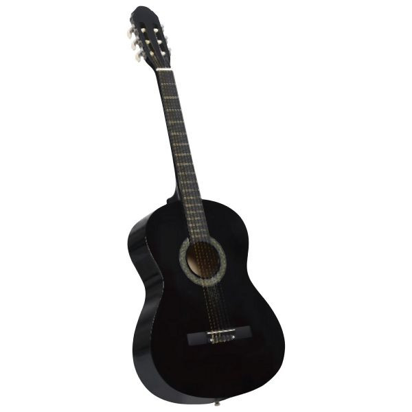 vidaXL Klassikgitarre für Anfänger Schwarz 4/4 39" Lindenholz, 70110