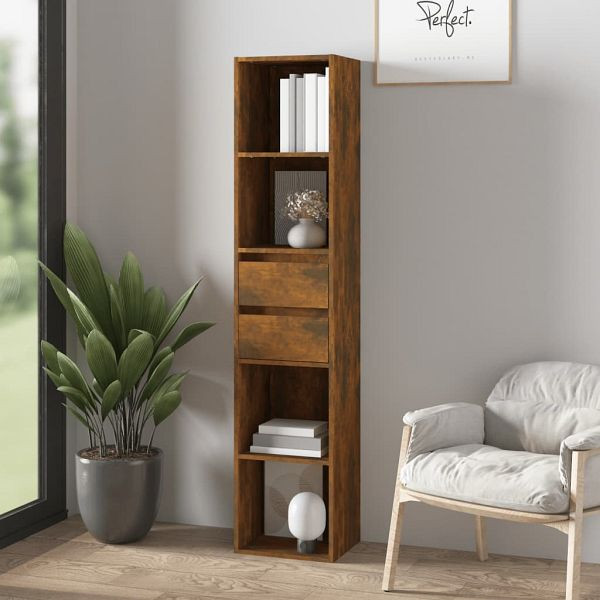 vidaXL Bücherregal Räuchereiche 36x30x171 cm Holzwerkstoff, 815534