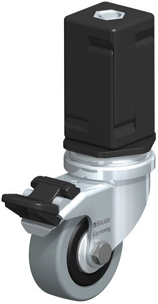 Blickle LRA-VPA 50G-FI-FA-EV07 Apparate-Lenkrolle mit Expander & Feststeller, Vollgummi, Grau, 847943