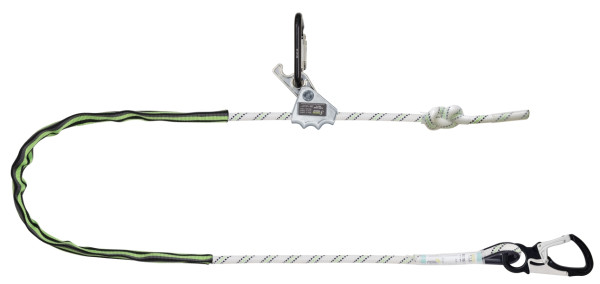 Kratos TIWA Verbindungsmittel aus geflochtenem Seil 3 m mit Spannvorrichtung und 2 selbstschließenden Karabinern aus Aluminium, FA4090930A