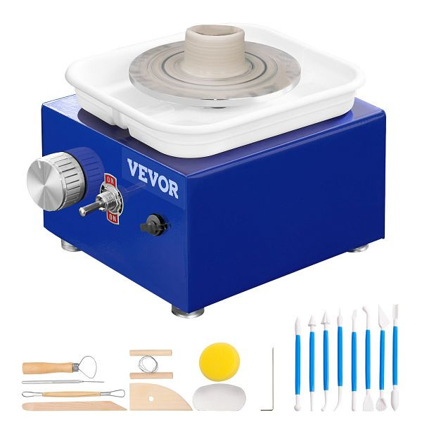 VEVOR Töpferscheibe Keramik Rad Maschine 30 W, Blau Elektrische Töpferscheibe Maschine 10 cm 300 U/min Töpferscheibenmaschine, XSLPJXNLS30W00GROV2