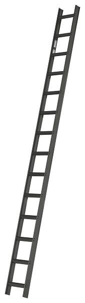 HYMER Dachauflegeleiter, RAL 7016 anthrazit beschichtet, 14 Sprossen, Länge 3,90 m, 409214