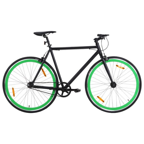 vidaXL Fahrrad mit Festem Gang Schwarz und Grün 700c 55 cm, 92256
