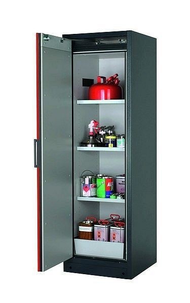 asecos Sicherheitsschrank Q-CLASSIC-90, Q90.195.060 in verkehrsrot RAL 3020 mit 3x Fachboden (Stahlblech), 30072-046-30076