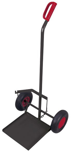 VARIOfit Stahlflaschenkarre für Propangasflasche 11 kg, Außenmaße: 570 x 555 x 1.250 mm, RAL 7016 anthrazitgrau, Radsatz: Luftbereifung, fk-1206/11/AG