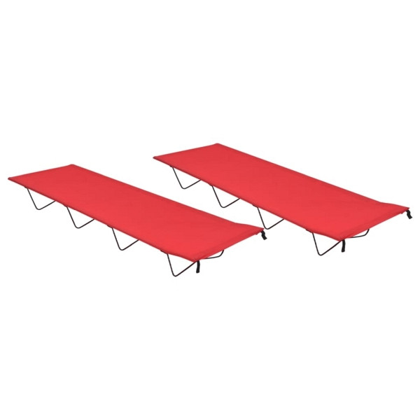vidaXL Campingbetten 2 Stück 180x60x19 cm Oxford-Gewebe und Stahl Rot, 312485