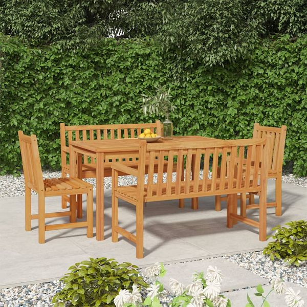 vidaXL 5-teilig Garten-Essgruppe Massivholz Teak, 3157152