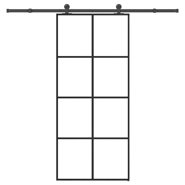vidaXL Schiebetür mit Beschlag 90x205 cm ESG-Glas & Aluminium, 3332895