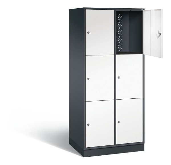 C+P XL-Schließfachschrank Intro, H1950xB820xT590mm, Farbe: Schwarzgrau / Verkehrsweiß, 8370-203 S10090