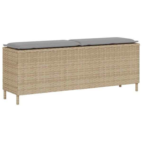 vidaXL Gartenbank mit Kissen Beige 110x30x40,5 cm Poly Rattan, 4104157