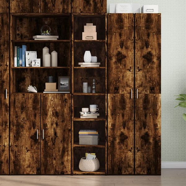 vidaXL Highboard Räuchereiche 40x41x185 cm Holzwerkstoff, 3281670