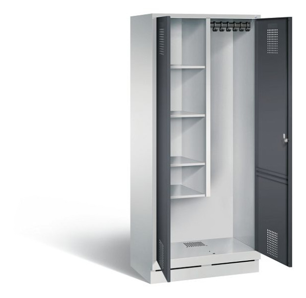 C+P Putzmittel-Spind Evolo, H1800xB810xT500mm, Farbe: Lichtgrau / Schwarzgrau, 48120-02 S10096