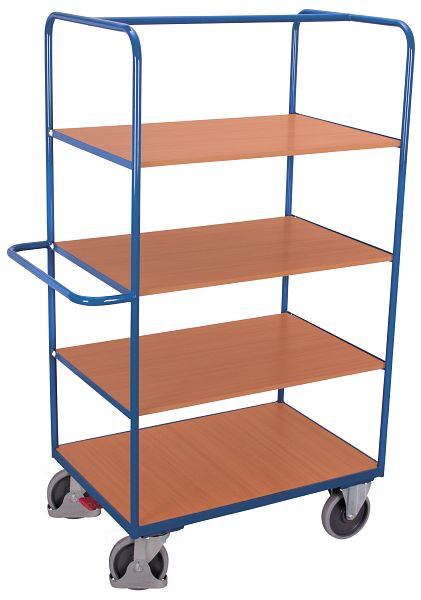 VARIOfit Etagenwagen hoch mit klappbaren Etagenböden, 1.200 x 700 x 1.890 mm, RAL 5010 enzianblau, sw-700.238