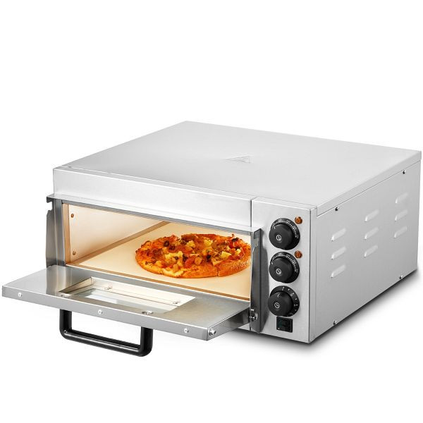 VEVOR Kommerzieller Pizzaofen Backofen 356mm Edelstahl Elektrisch 3 Drehknöpfe, FMDRPSLDCSXNRSZAFV2