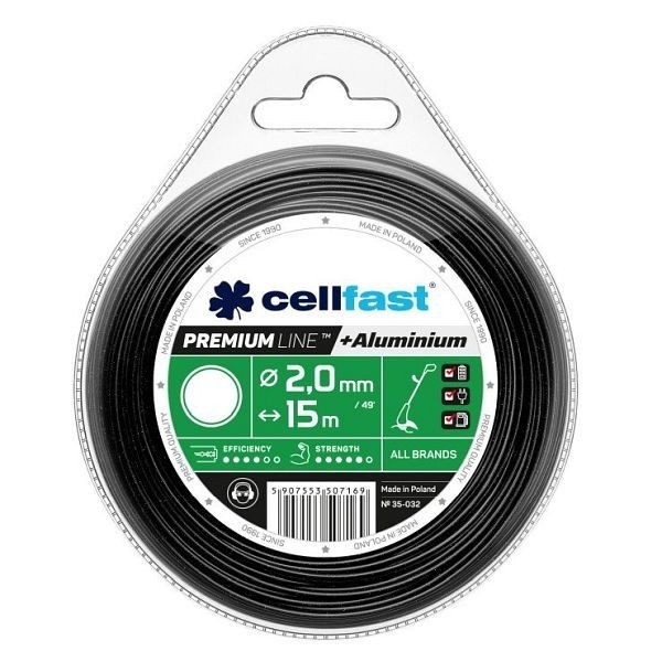 Cellfast Mähfäden Rund PREMIUM 2,0 mm x 15 m, VE: 10 Stück, 35-032