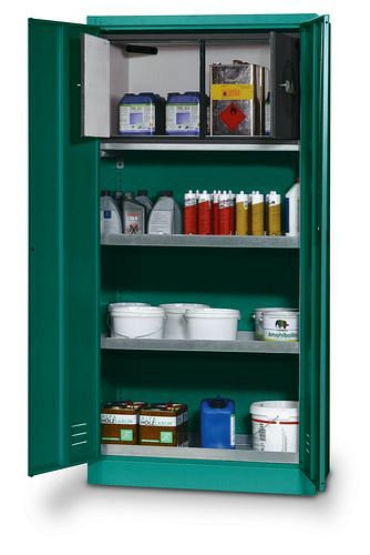 asecos PSM-Schrank PWS 19 P mit 3 Böden gemäß Stawa-R und Sicherheitsbox, 165279
