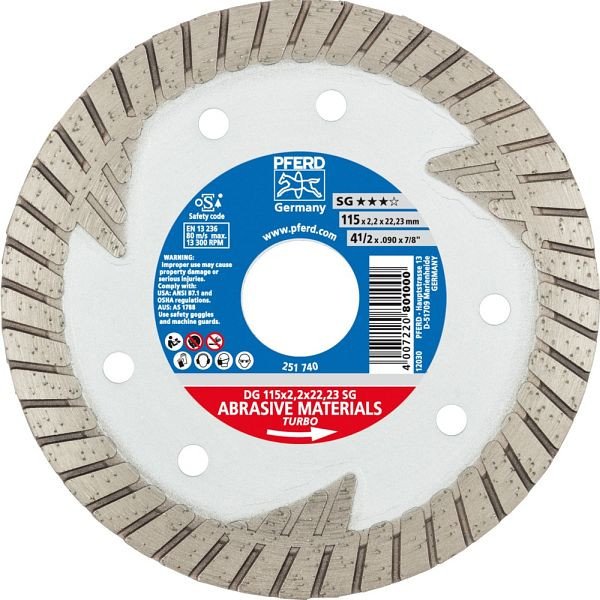 Pferd Diamant-Trennscheibe DG 115 x 2,2 x 22,23 SG, 68000021