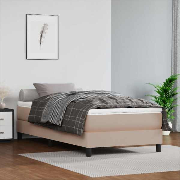 vidaXL Taschenfederkernmatratze Cappuccino 80x200x20 cm Kunstleder, 347687