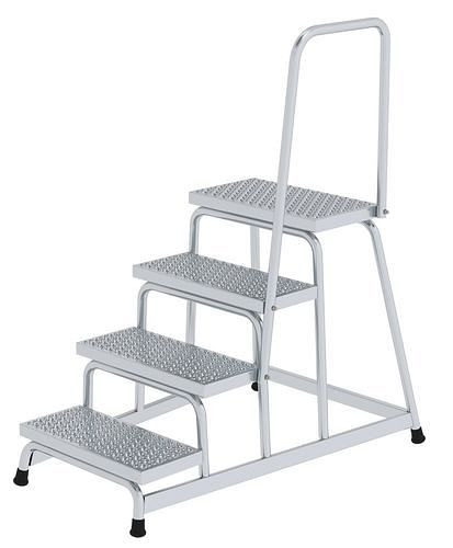 Krause Arbeitsplattform aus Aluminium mit Handlauf, 4 Stufen, mit R 13 Rutschschutz, 274499