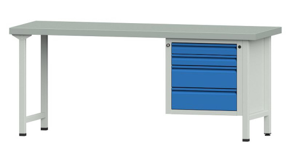 ANKE Werkbänke Kombiwerkbank, Modell 727 E, 2000 x 700 x 850 mm, RAL 7035/5012, ZBP 50 mm, 510.823