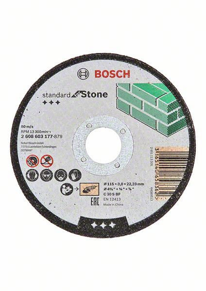 Bosch Trennscheibe gerade Standard for Stone C 30 S BF, 115 mm, 3,0 mm, VE: 25 Stück, 2608603177