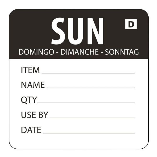 Vogue auflösbare Etiketten Sonntag schwarz, VE: 500 Stück, GH357