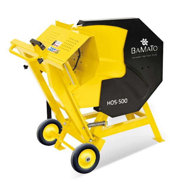 BAMATO Wippkreissäge mit 505mm HM-Sägeblatt (230V), 500 mm HM-Sägeblatt, Fahrwerk, 3000 Watt Motor, HOS-500