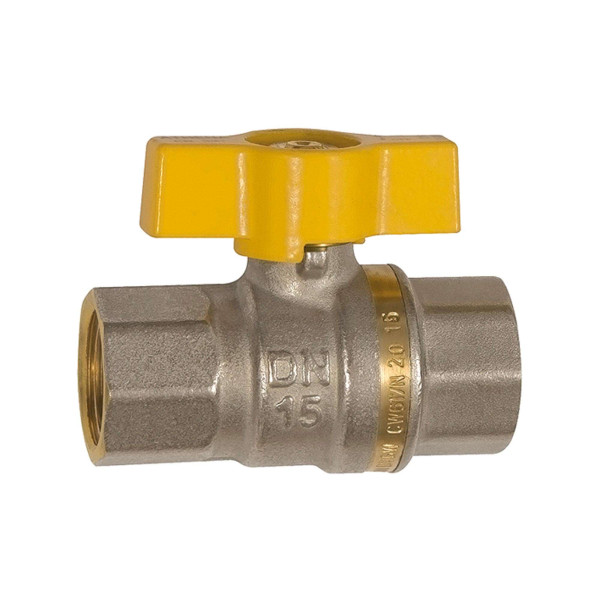 Riegler Kugelhahn DIN EN 331, DVGW, Messing vernickelt, Flügelgriff, IG/IG, Rp 1/4, 133187
