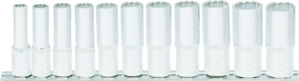 KS Tools 3/8" 12-kant-Stecknuss-Satz, lang, 11-teilig, 911.0606