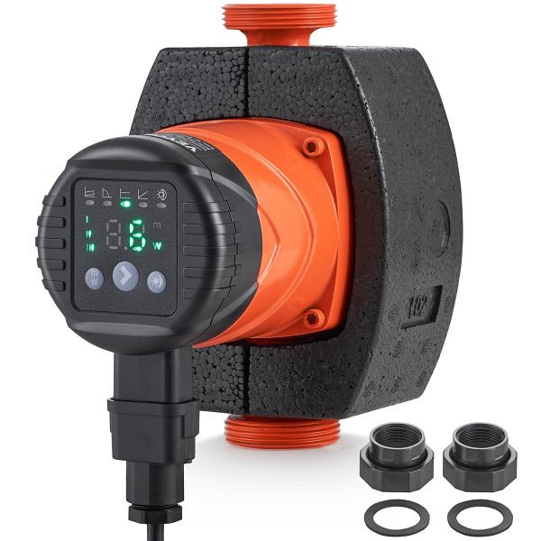 VEVOR Warmwasser-umwälzpumpe, Energieeffizient, Hocheffiziente Heizungspumpe, Ecm-permanentmagnetmotor, 220V, 60W, 67L/min, LWKJNPBB8M67FIBT5V2
