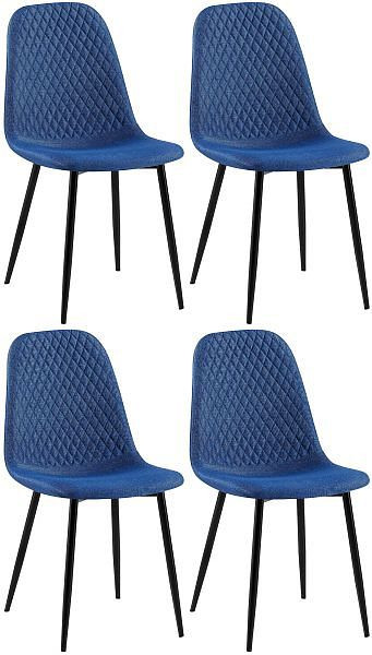 CLP 4er Set Stühle Giverny Stoff, blau, 320421, 4251756474522