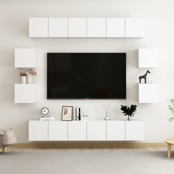 vidaXL 10-teilig TV-Schrank-Set Weiß Holzwerkstoff, 3074458, 8720286569405